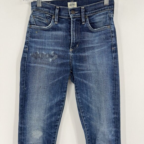 COH Citizens of Humanity Mid Rise Distressed Stretch Skinny Jeans Size 24 - Picture 3 of 8